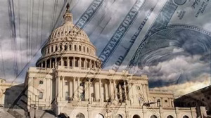 White house in the background displaying dollars bills around it. Questions around it ask, what Is the Impact of Federal Spending?