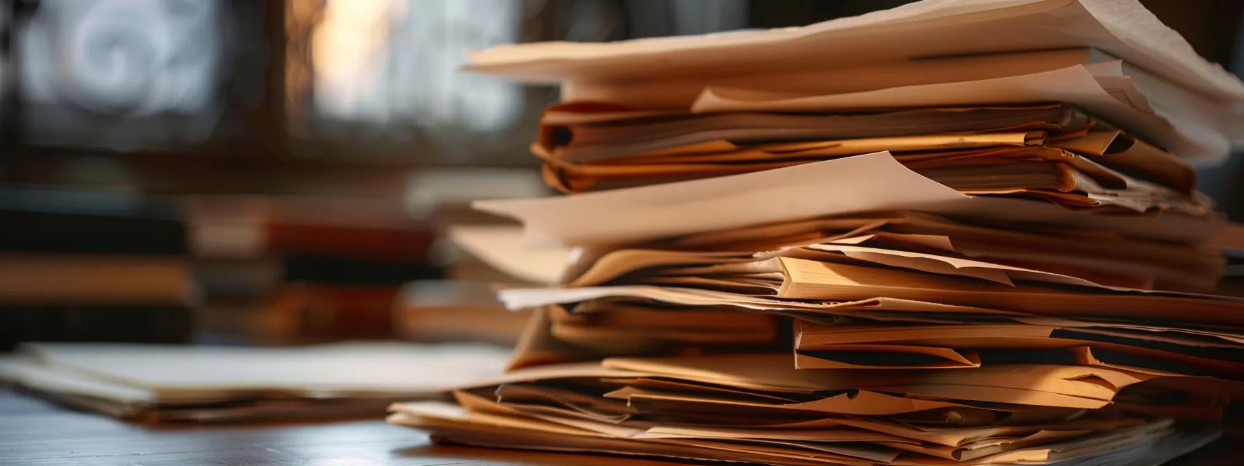 Stack of paperwork and folders representing legal and paperwork challenges faced by DIY home sellers in Winston-Salem real estate market.